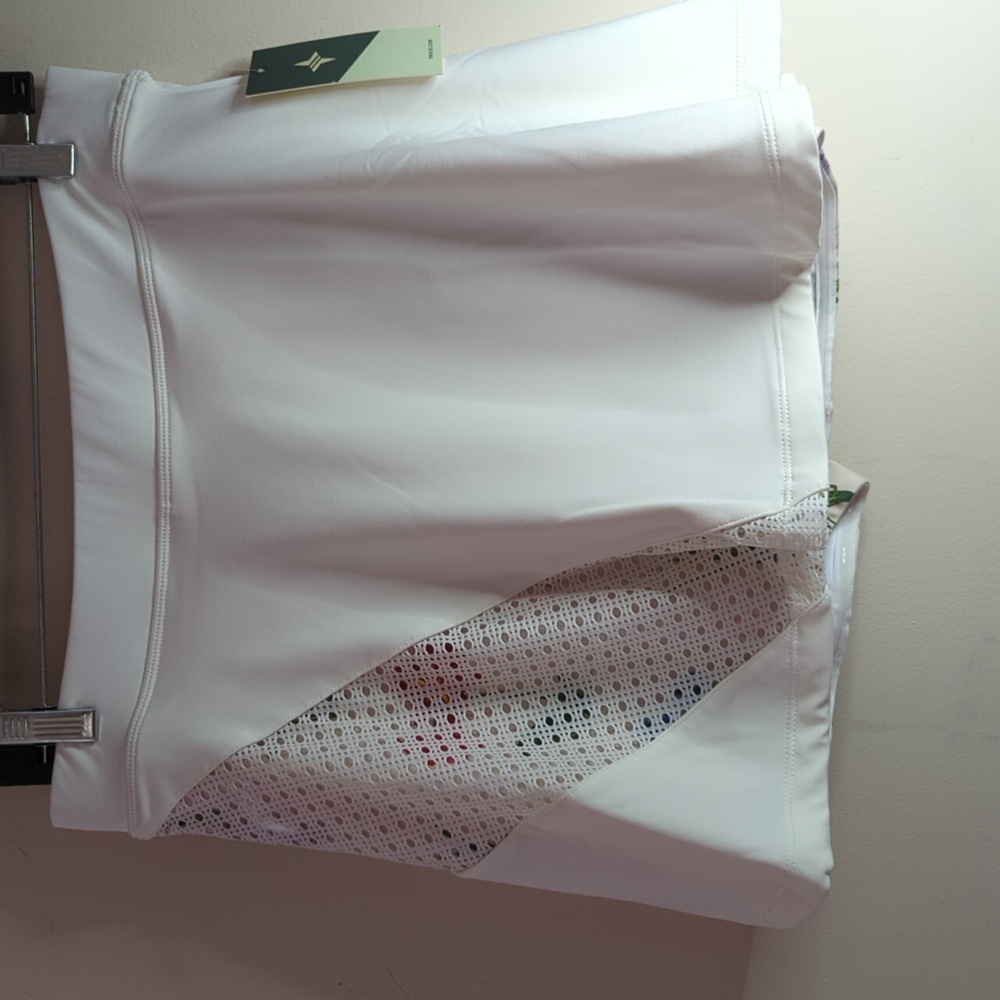 Tuckernut Tnuck Sport Naomi White/Fresh Buds Perforated Skort/Skirt L - Picture 7 of 16